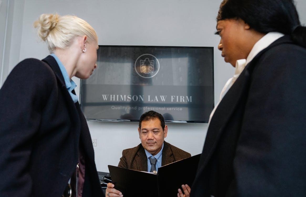 Group of coworkers in law office